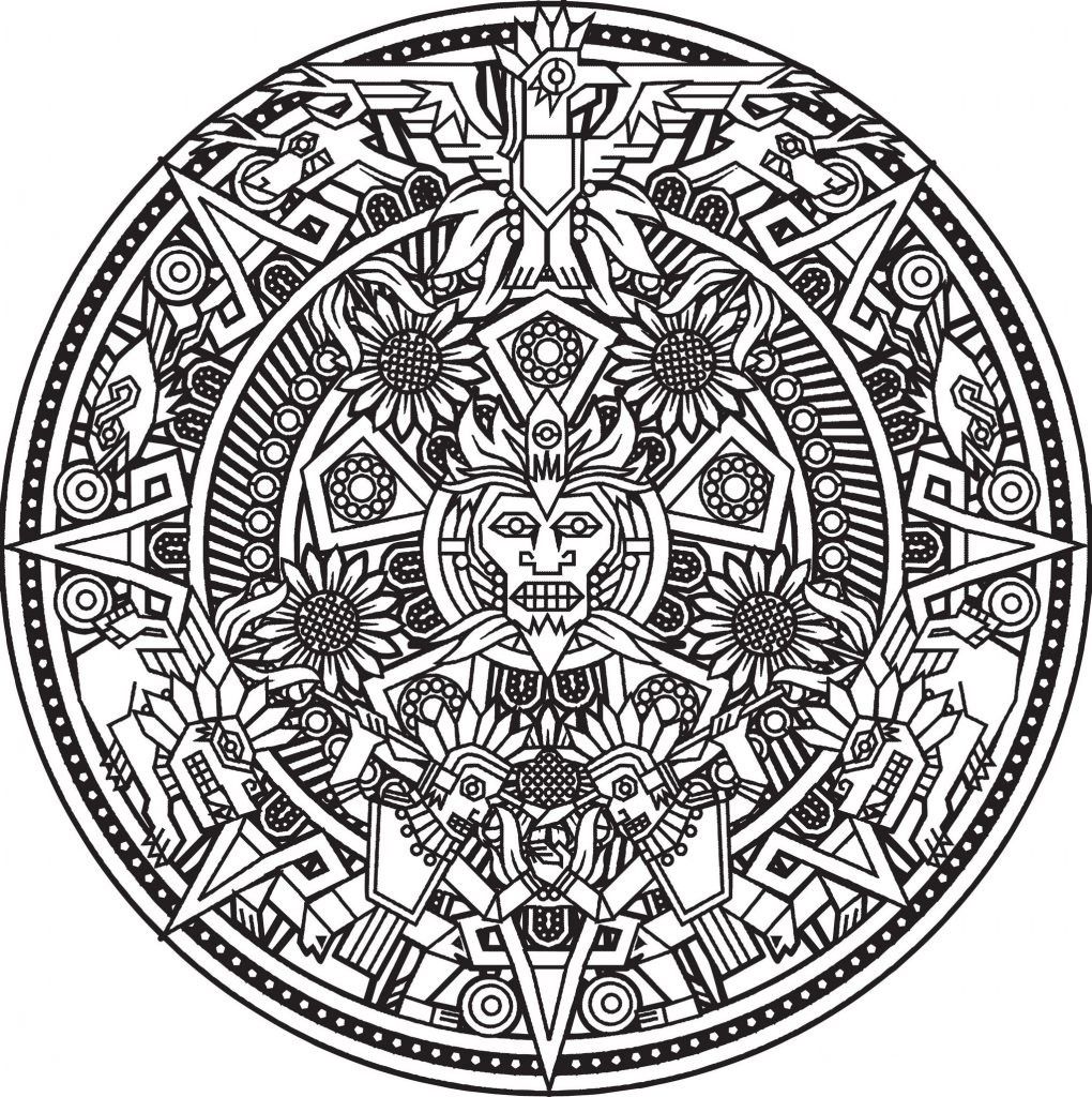 1020x1024 Coloring Pages Mayan Calendar Best Of Aztec Calendar Coloring Page