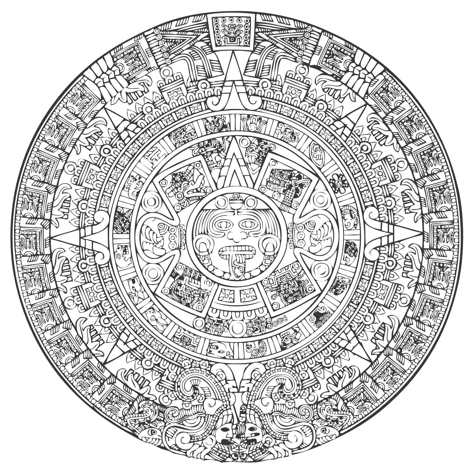 1575x1575 Mayan Calendar Coloring Page Copy Coloring Mayan Coloring Pages