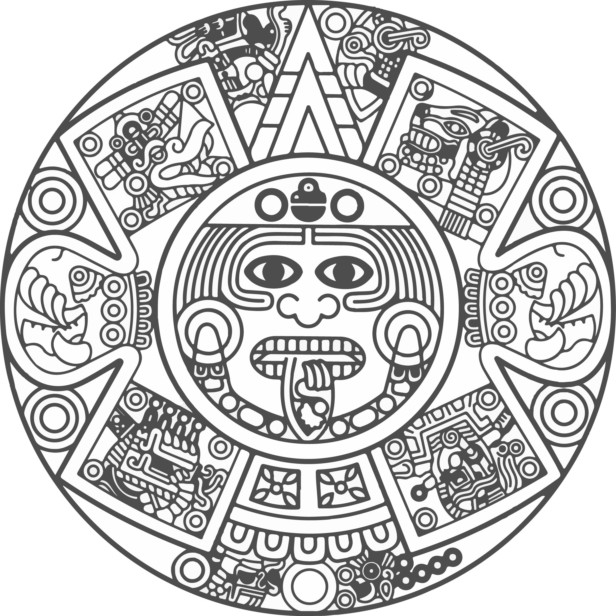 2159x2158 Mayan Calendar Coloring Page Copy Pages
