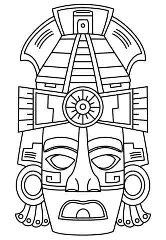 333x480 Mayan Face Mask Coloring Page Mayan Art Category. Select