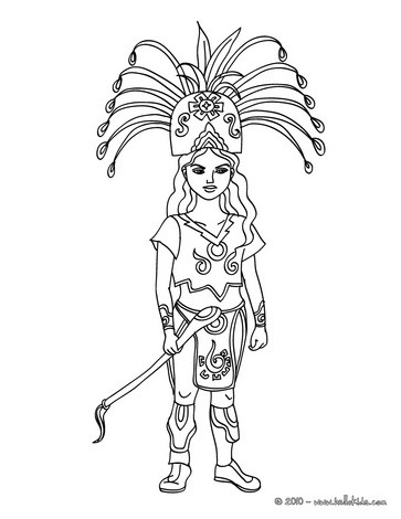 363x470 Mayan Princess Dancing Coloring Pages
