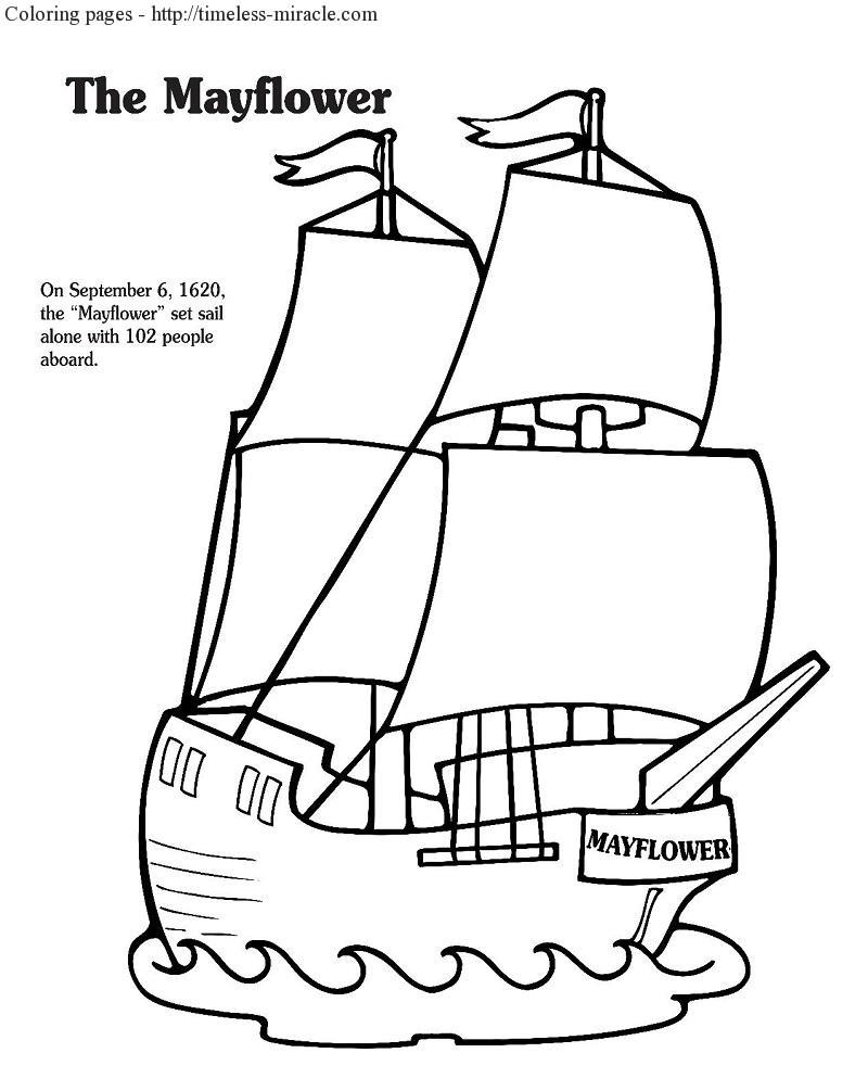 Mayflower Coloring Page 800x1005 Mayflower Coloring Page