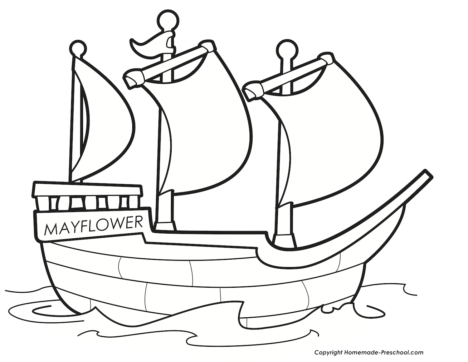1500x1159 Mayflower Coloring Page