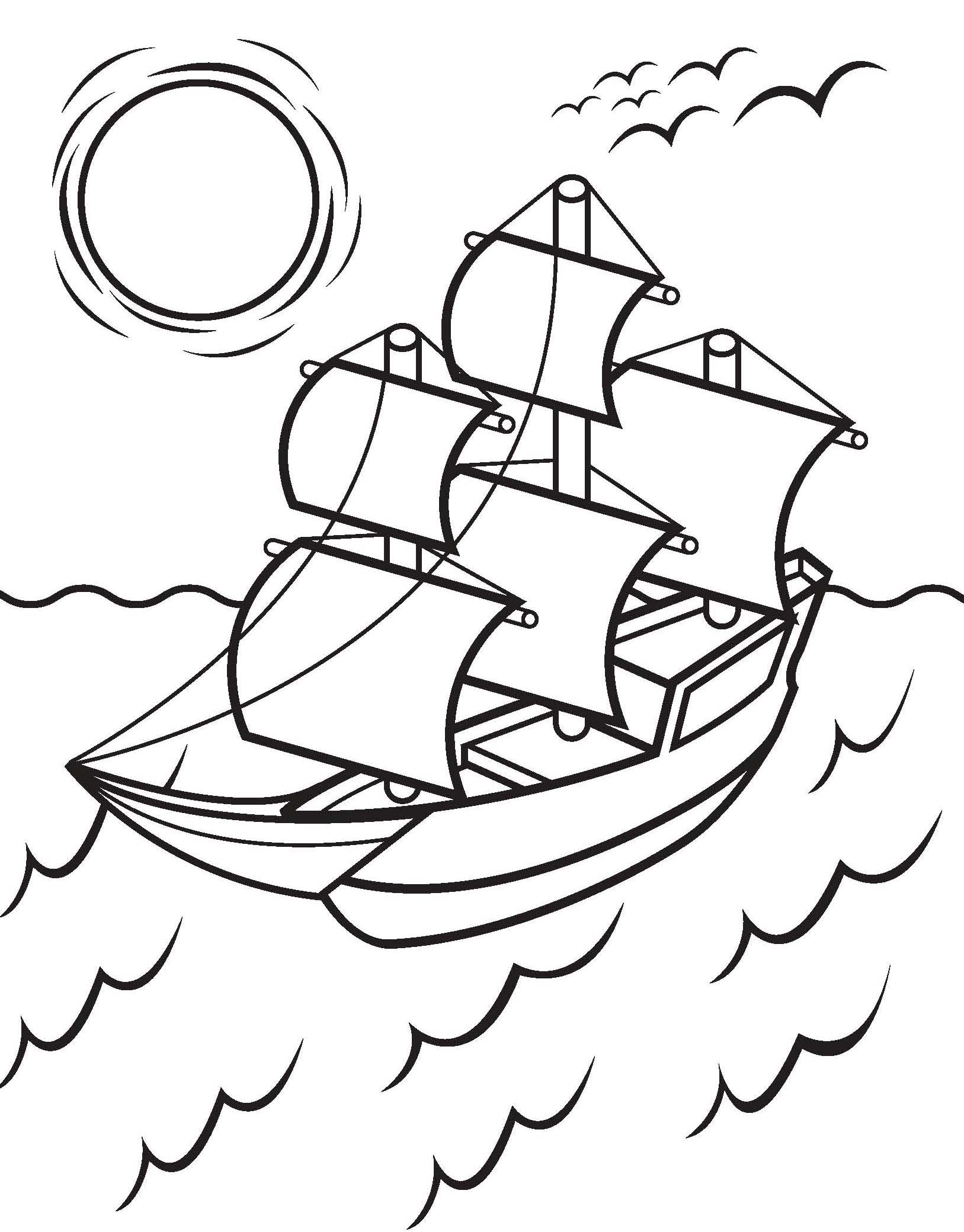 1627x2079 Mayflower Coloring Page