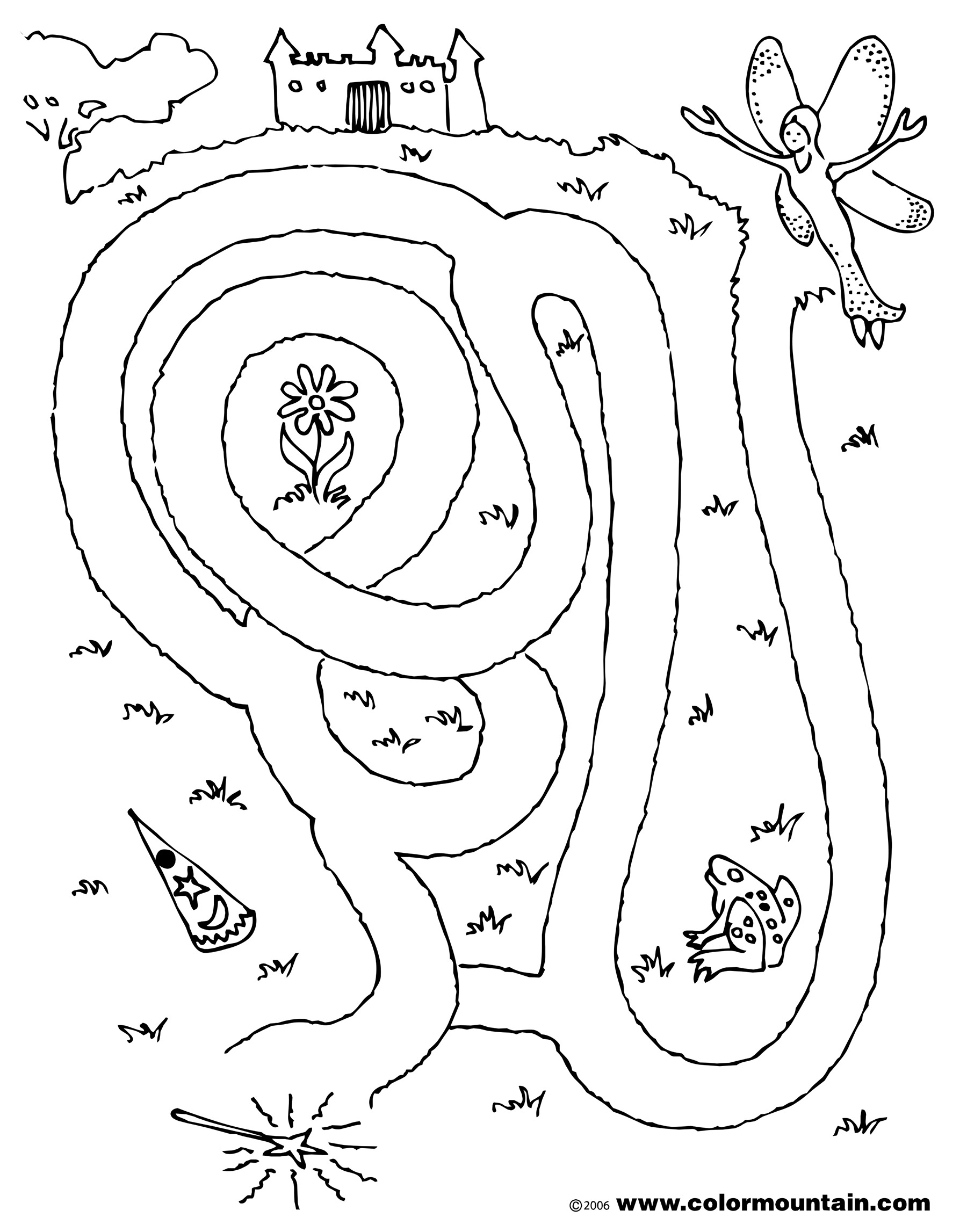 1800x2294 Fairy Maze Activity Coloring Page Create A Printout Or With 5