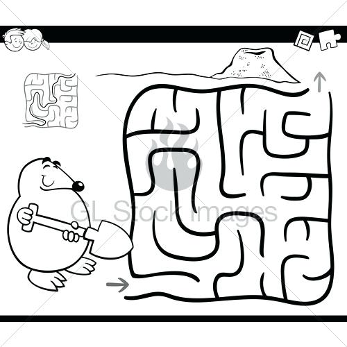 500x500 Maze Coloring Page Maze With Mole Coloring Page Corn Maze Coloring