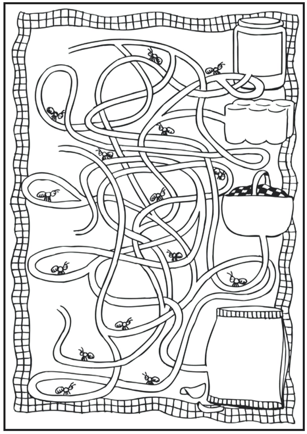 1239x1754 Printable Maze To Color With Coloring Pages And 10