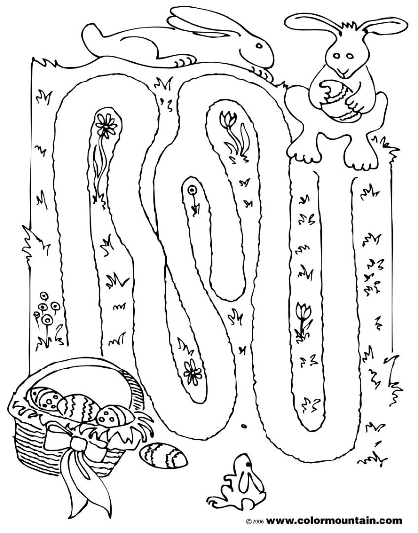 847x1079 Easter Maze Coloring Pages Download And Print For Free