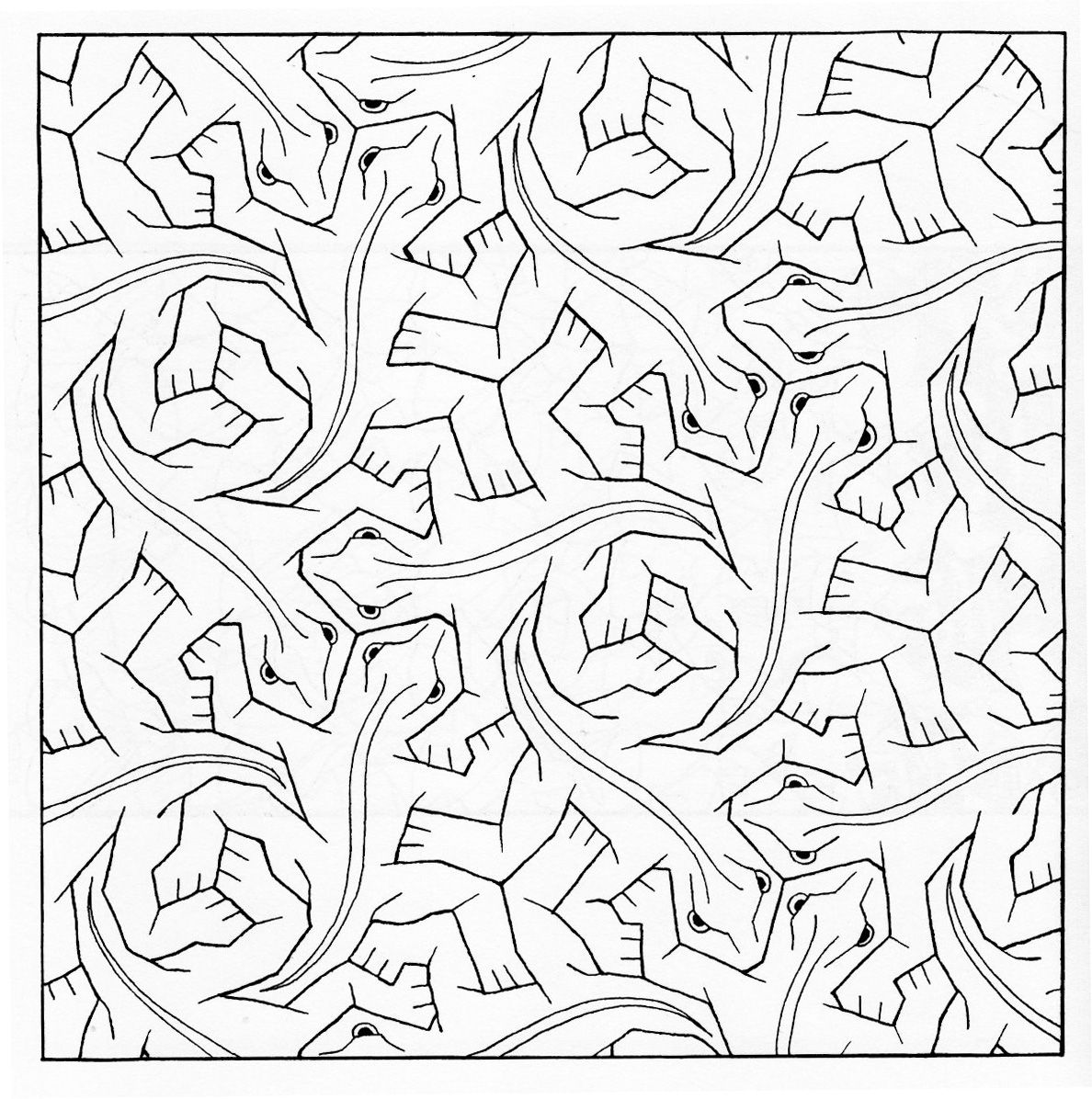 Escher Printable Coloring Pages Art Workshops Mc 1188x1196 Escher Printable Coloring Pages Art Workshops Mc