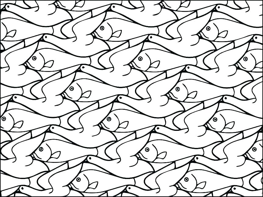 Escher Coloring Pages Coloring Pages Tessellation Tessellations 863x646 Escher Coloring Pages Coloring Pages Tessellation Tessellations