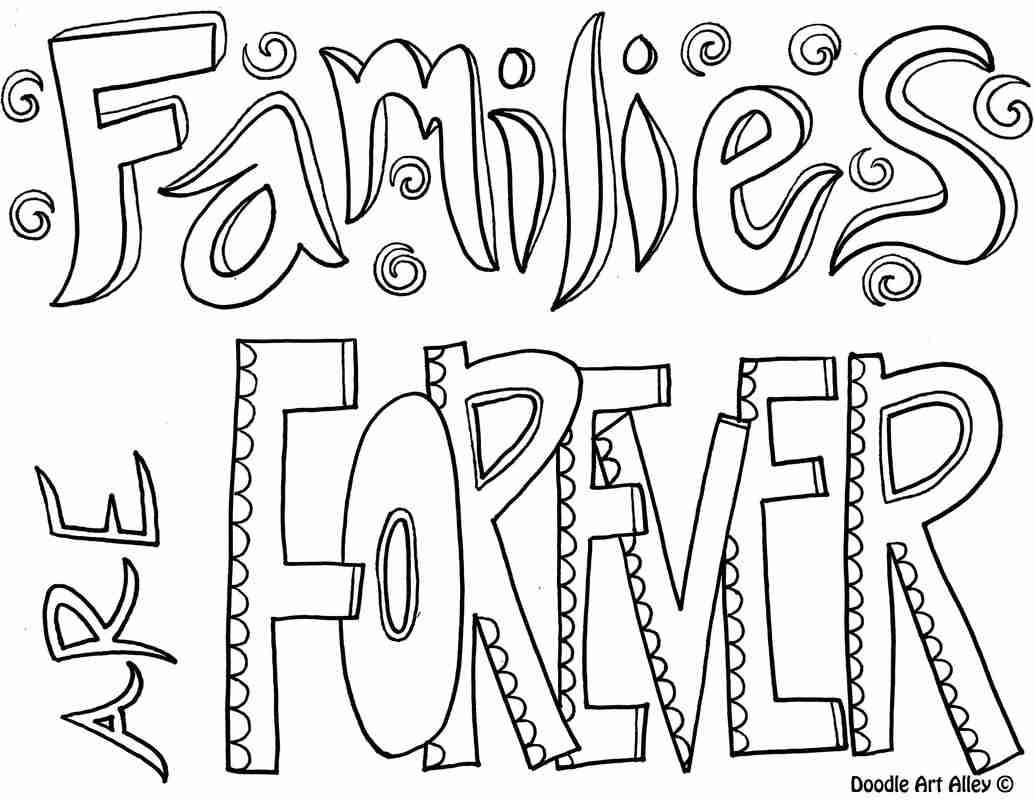 1035x800 Family Quote Coloring Pages Doodle Art Alley Incredible Of Olegratiy