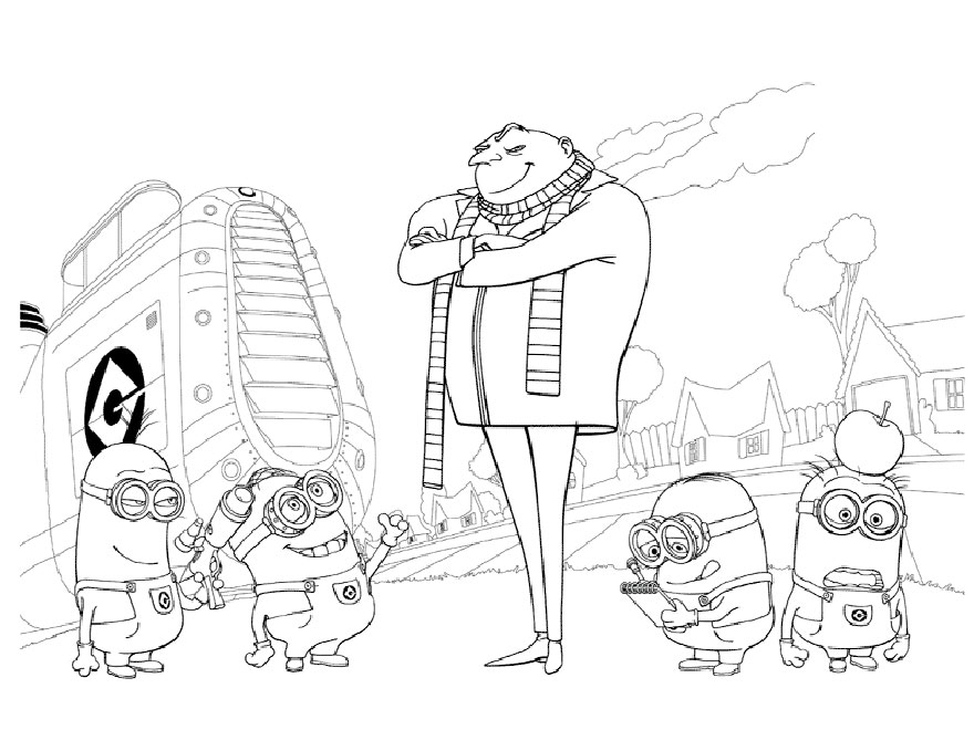 880x660 Kids Under 7 Despicable Me Coloring Pages