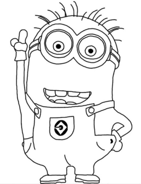 600x783 Two Eyed Minion Coloring Page