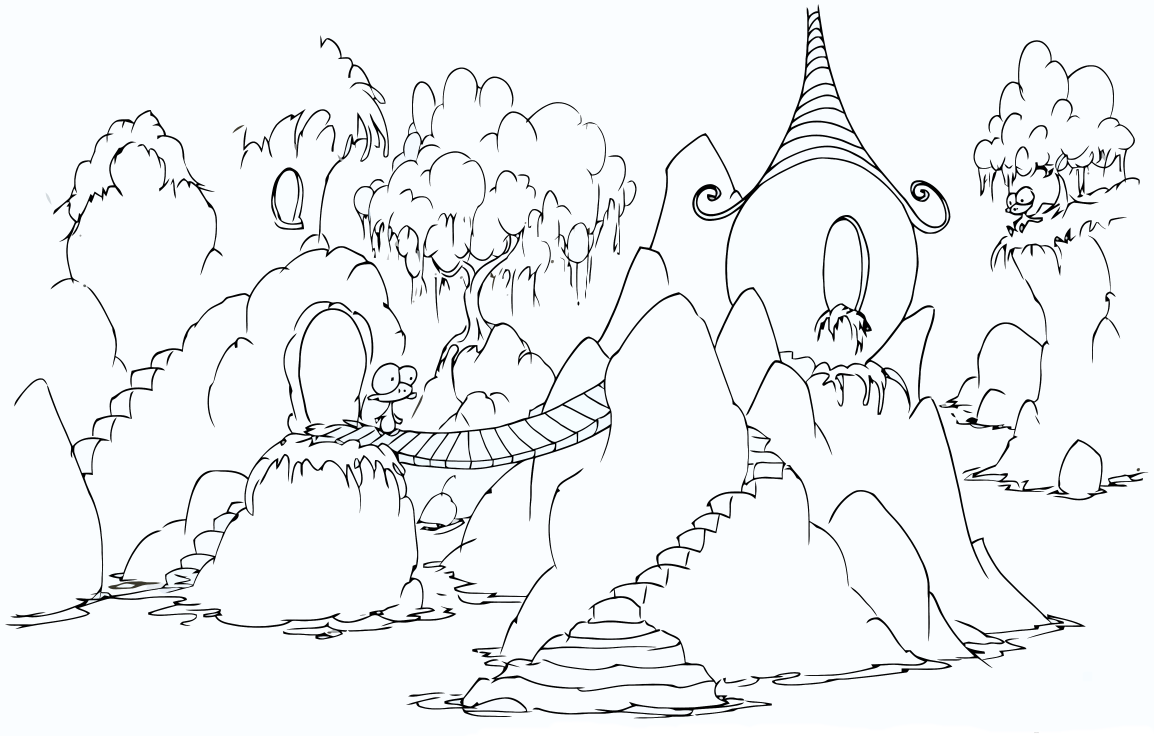 Coloring Page A Monkey Village In The Rocks 1154x736 Coloring Page A Monkey Village In The Rocks