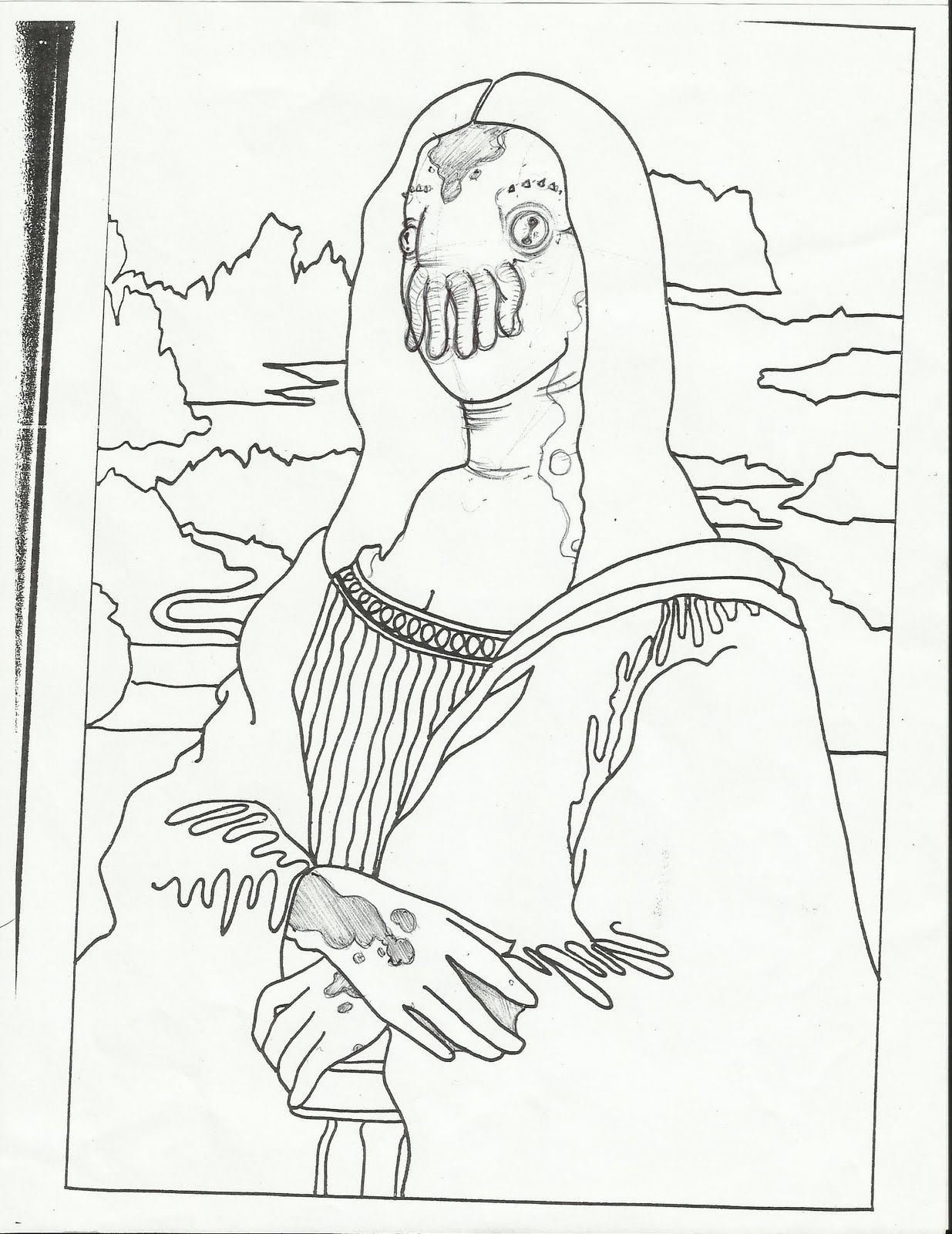 1235x1600 Trend Mona Lisa Coloring Page With Additional Coloring For Kids