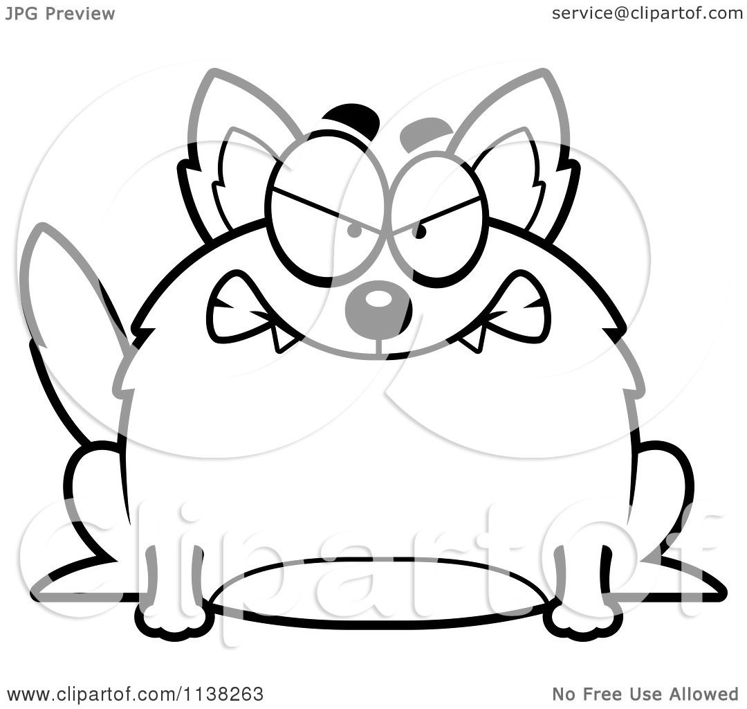 Cartoon Clipart Of An Outlined Chubby Mean Wolf 1080x1024 Cartoon Clipart Of An Outlined Chubby Mean Wolf