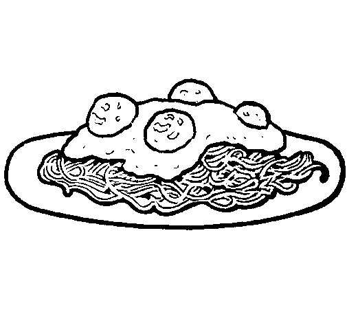 505x470 Pasta Coloring Pages Spaghetti With Meat Coloring Page