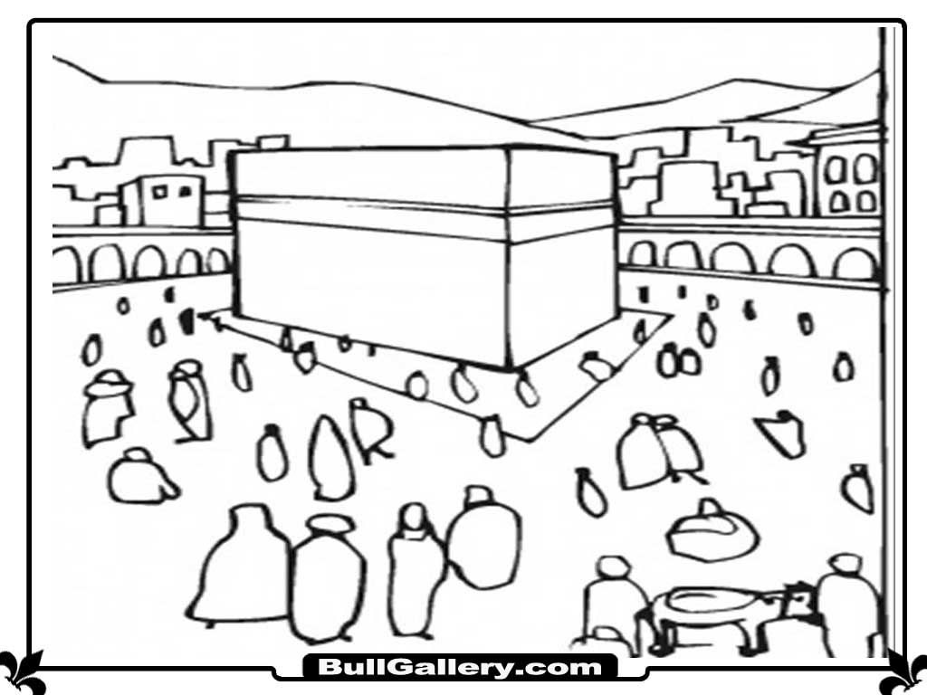 1024x768 Free The Kaaba Coloring Pages, Kaaba Coloring Page