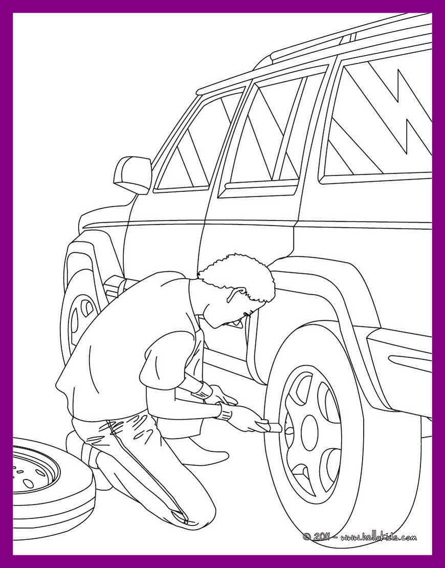 Car Mechanic Coloring Pages 870x1110 Car Mechanic Coloring Pages