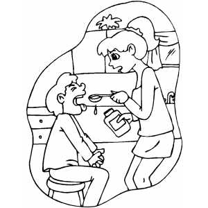 Boy Taking Medicine Coloring Page 300x300 Boy Taking Medicine Coloring Page