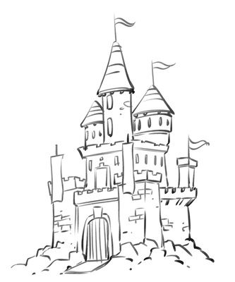 333x400 Castle Coloring Pages, Cartoon Disney Palace Drawing Just Free