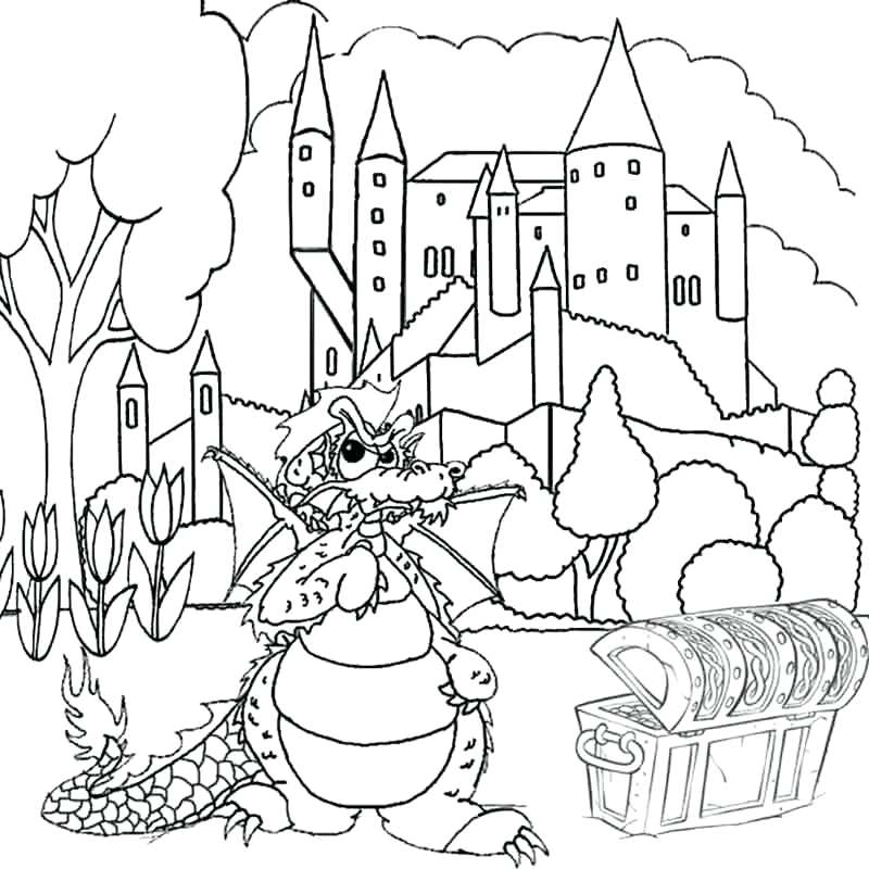 800x800 Castle Coloring Pages Coloring Home Fantasy Dragon Coloring