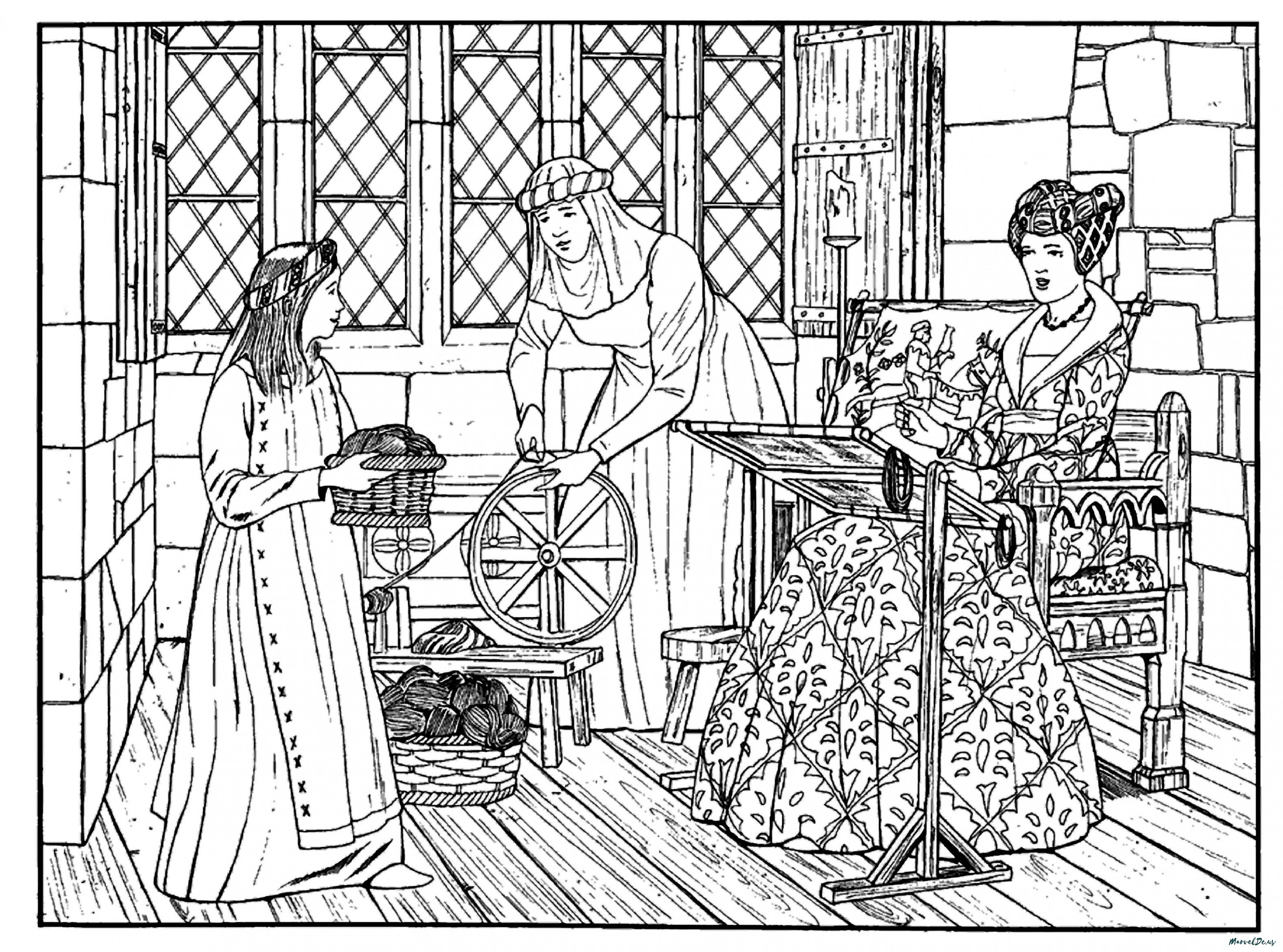 3055x2267 Medieval Coloring Pages For Adults