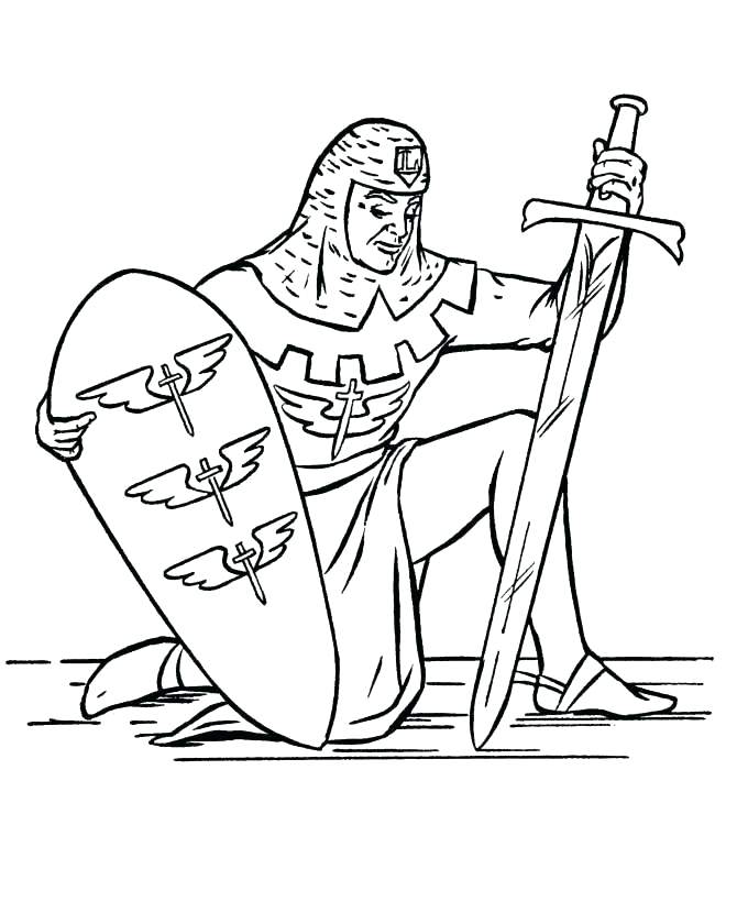 Medieval Medival Sketch Coloring Page