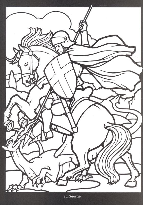 559x800 St George Coloring Page George And The Dragon Colouring Pages