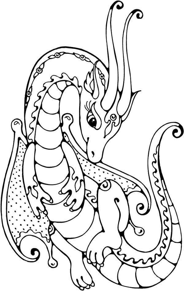 600x947 Coloring Pages For Girls Dragons Printable To Funny Draw Page