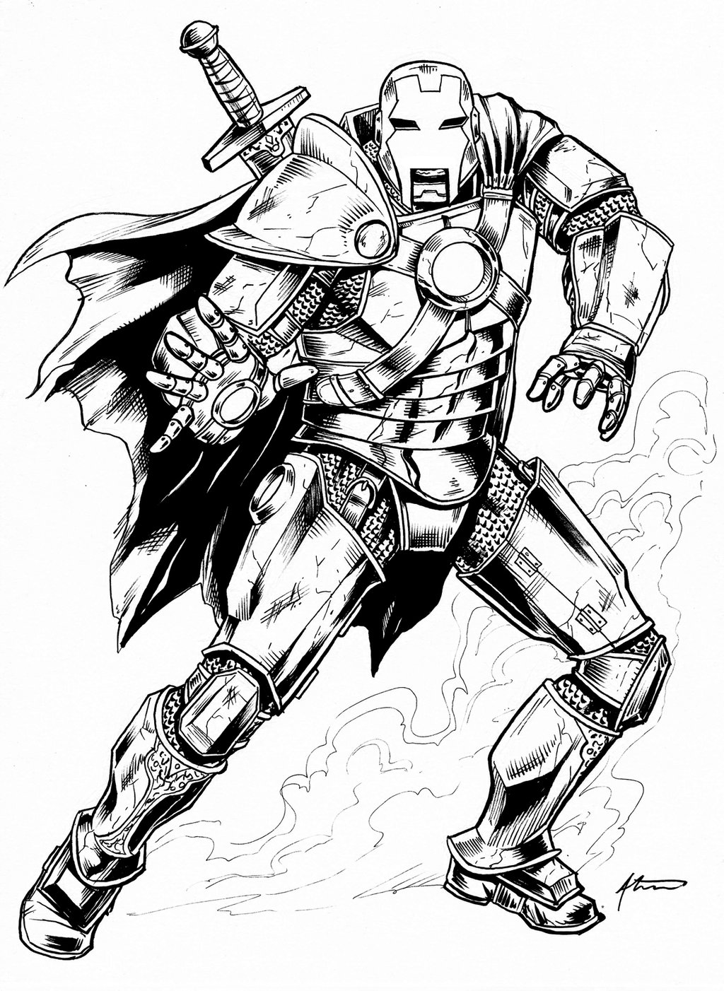 1024x1402 Medieval Iron Man Coloring Pages