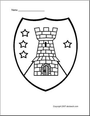 304x392 Coloring Page Medieval Shield