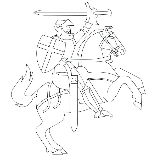 600x630 Medieval Times Coloring Pages Knight Rearing O His Horse In Middle