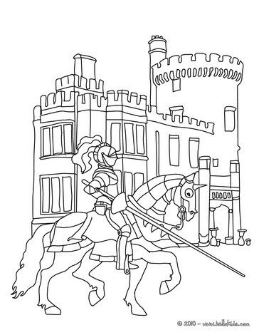364x470 Knight In Front Of A Castle Coloring Page Activities