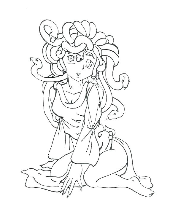 600x715 Poseidon Coloring Pages Coloring Pages Excellent Medusa Coloring