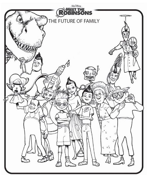 580x692 Coloring Page Meet Robinsons Kids N Fun Disney Meet