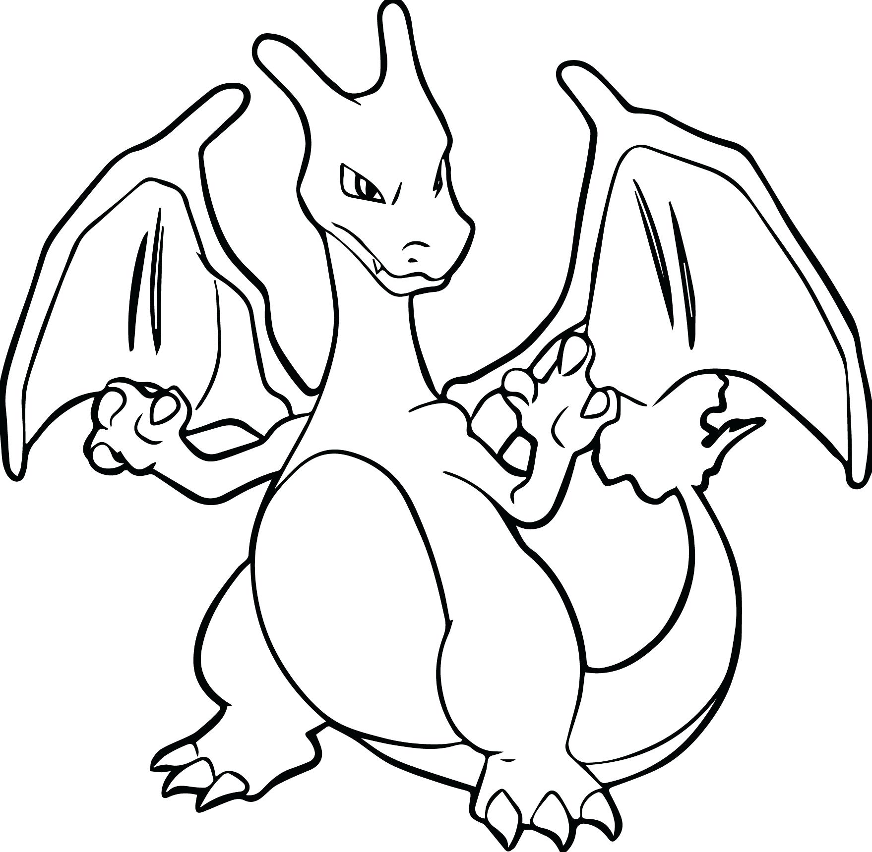 1758x1719 Pokemon Coloring Pages Mega Charizard X Ex Y Unusual