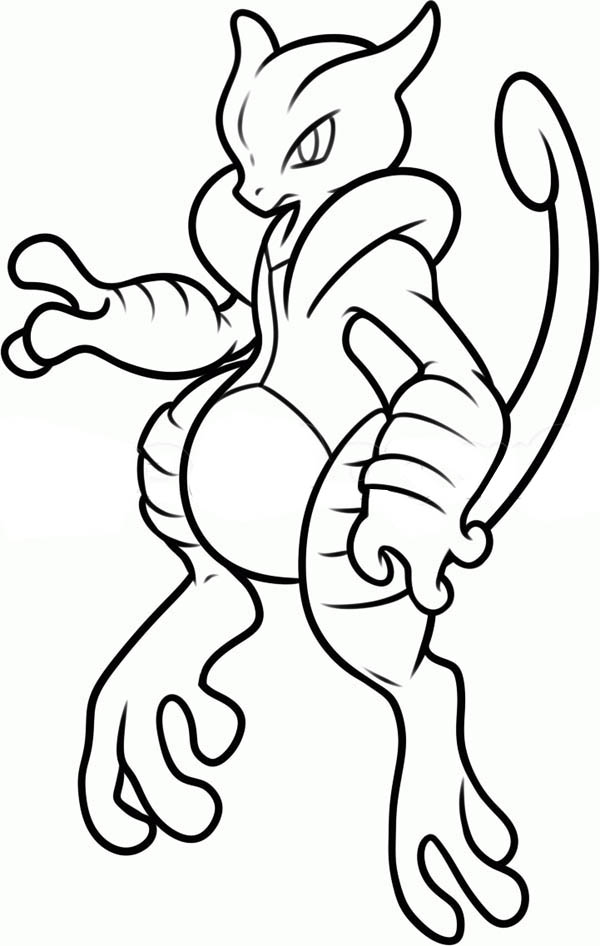 600x946 Picture Of Mega Mewtwo X Coloring Page