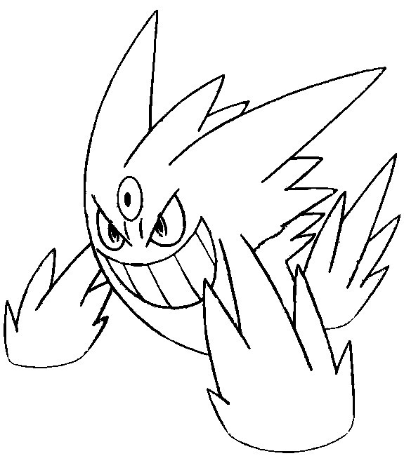 575x650 Coloring Page Mega Evolved Pokemon Mega Gengar 94 94