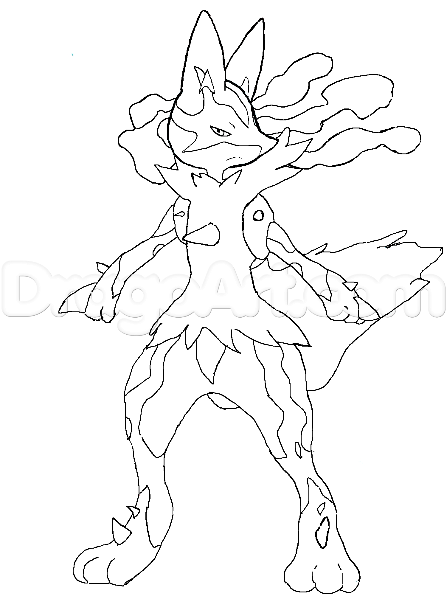 Mega Lucario Coloring Pages
