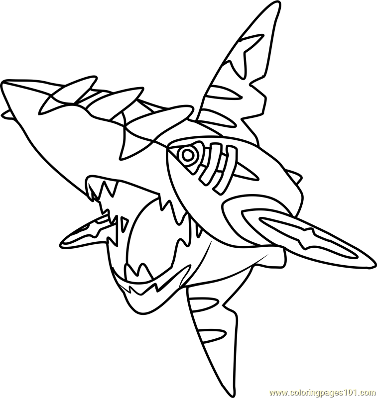 Mega Sharpedo Pokemon Coloring Page 757x800 Mega Sharpedo Pokemon Coloring Page