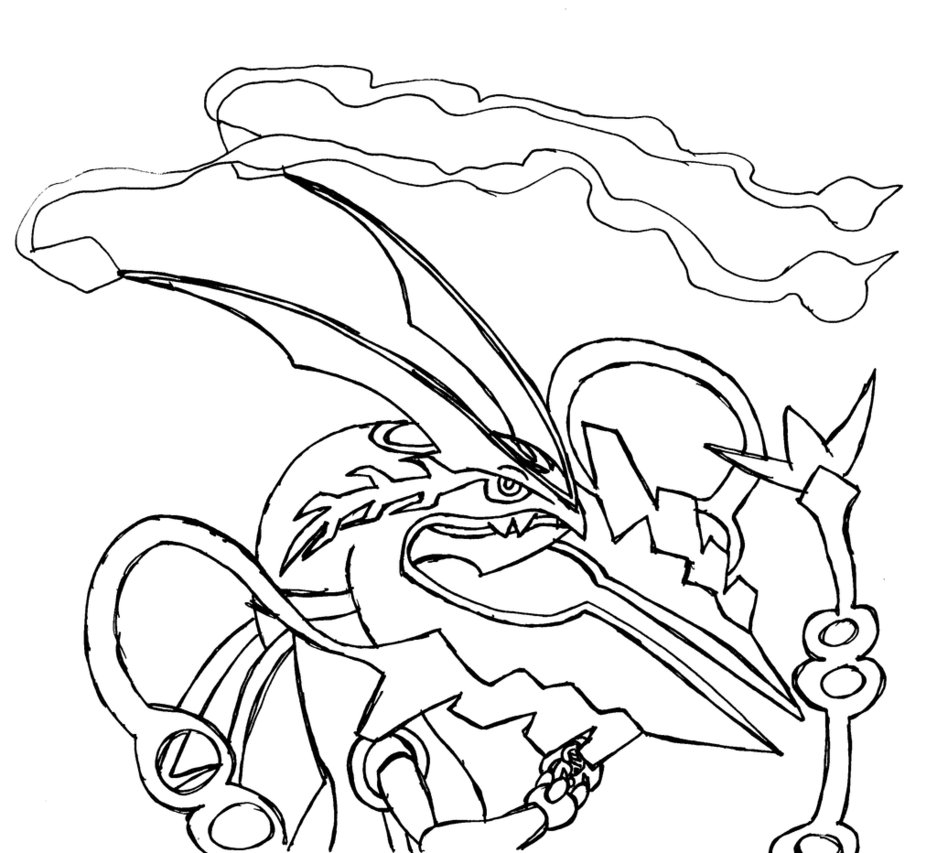 937x853 Pokemon Coloring Pages Mega Rayquaza Printable Coloring For Kids