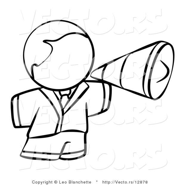 600x620 Vector Of Person Using A Megaphone