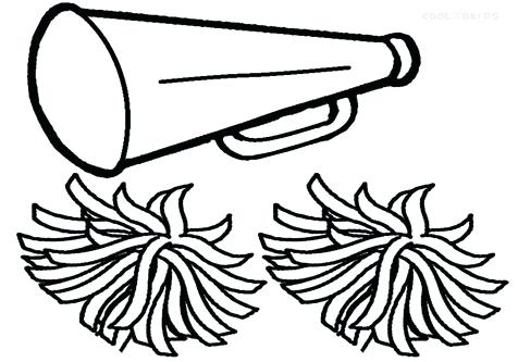 476x333 Cheerleader Coloring Pages Megaphone And Pom Poms Coloring Pages
