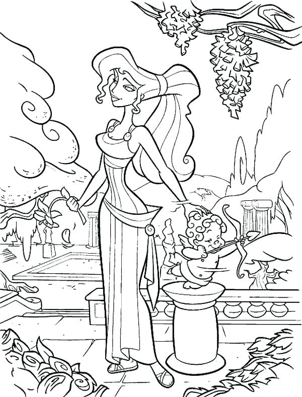 600x789 Megara Coloring Pages At Father Garden Coloring Pages Disney Mega