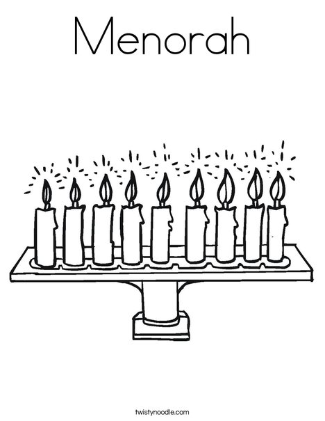 468x605 Menorah Coloring Page