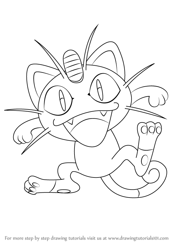 598x844 How To Draw Meowth Coloring Pages