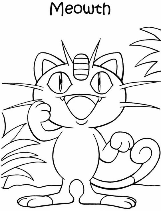 564x751 Meowth Cat Free Coloring Page Kids, Pokemon Coloring Pages
