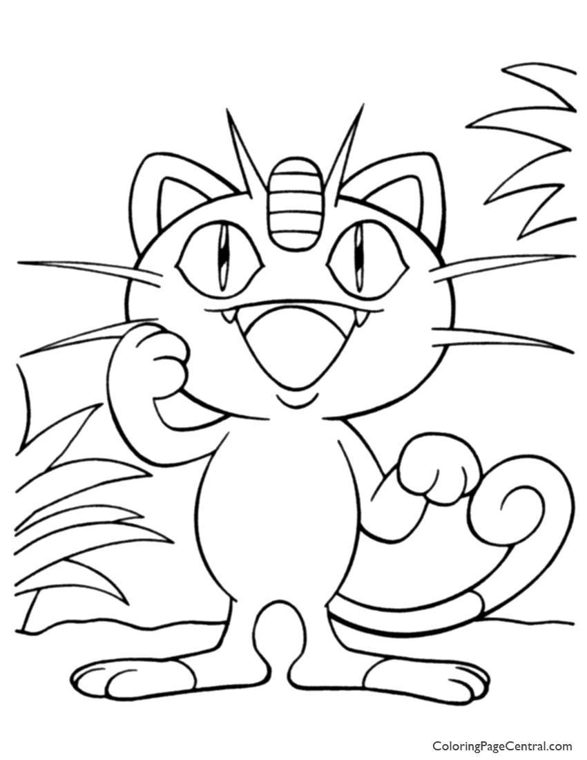 850x1100 Pokemon Meowth Coloring Page 01 Coloring Page Central