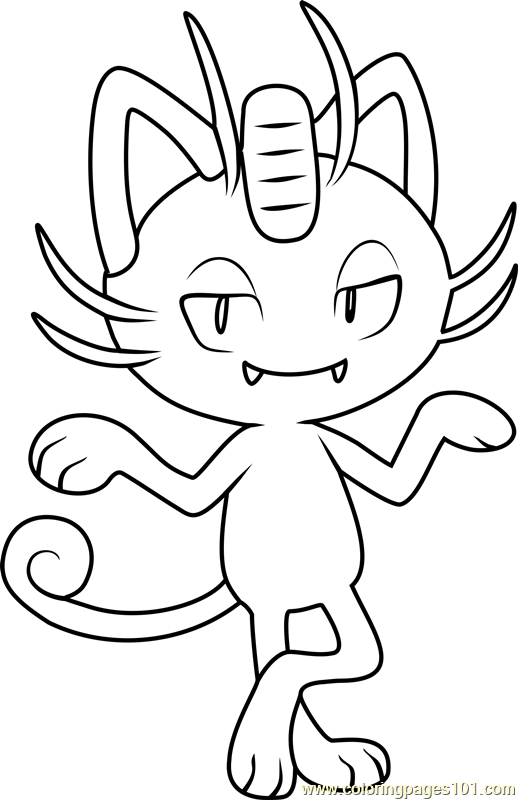 518x800 Alola Meowth Pokemon Sun And Moon Coloring Page